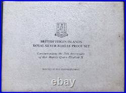 British Virgin Islands 1977 Proof Set All Silver Coins Queens Jubilee COA