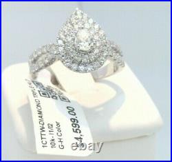 CERTIFIED $4600! 1CTTW CT REAL SOLITAIRE Diamond HALO Engagement WEDDING Ring