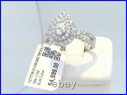 CERTIFIED $4600! 1CTTW CT REAL SOLITAIRE Diamond HALO Engagement WEDDING Ring