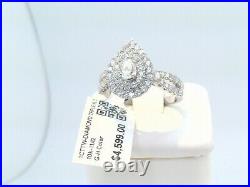 CERTIFIED $4600! 1CTTW CT REAL SOLITAIRE Diamond HALO Engagement WEDDING Ring