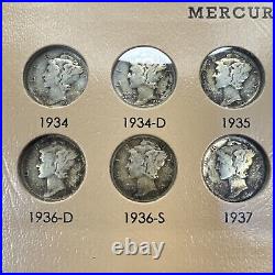 COMPLETE SET 1916-1945 Mercury Dimes in Dansco Album VERY ORIGINAL ALL 77 COINS