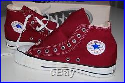 CONVERSE ALL STAR HI MADE IN USA 9 VINTAGE 80s DEADSTOCK CHUCK TAYLOR MAROON