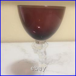 Cambridge Statueque Nude Stem Goblet Wine Cordial Amethyst Purple 6 1/2 2 oz