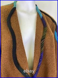 Candiss Cole Wool Silk Blend Art to Wear Womens Open Front Jacket Size Large