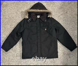 Carhartt Jacket Sz Large Hooded Carpenter Detroit Duck Chore Work-wear Zip Coat