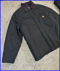 Carhartt Jacket Sz Large Hooded Carpenter Detroit Duck Chore Work-wear Zip Coat