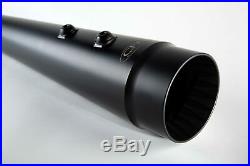 Cary Faas CFR 4 1/2 Black All Smooth Megaphone Tapered Mufflers Harley FLH 95