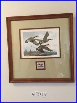 Collection of 6 Framed Duck Stamp Prints & 3 Unframed Prints (all with stamps)