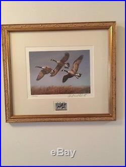 Collection of 6 Framed Duck Stamp Prints & 3 Unframed Prints (all with stamps)