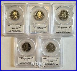 Complete Set of 50 State Quarters-1999-2008-All PCGS PR70 DCAM State Flag Labels
