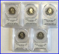 Complete Set of 50 State Quarters-1999-2008-All PCGS PR70 DCAM State Flag Labels