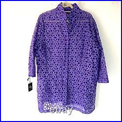Connie Robinson Womens Silk Jacket Size XL Floral Pattern Made In USA NWT New