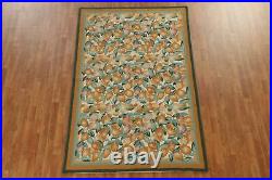 Contemporary All-Over Hand-Hooked Usa 5x8 ft Area Rug Wool Home Decor Carpet