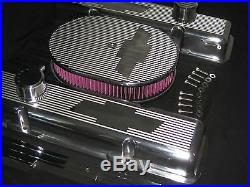 Custom Machine Ghostie Chevy Small Block Tall Valve Cover 12 oval Air Cleaner