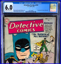 DETECTIVE COMICS #215 (DC 1955) CGC 6.0 1ST BATMEN of ALL NATIONS! RARE