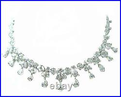 Diamond Round Brilliant Pear Marquise Shape All Around Set Diamond Necklace