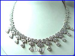 Diamond Round Brilliant Pear Marquise Shape All Around Set Diamond Necklace