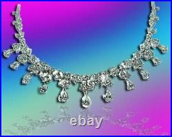 Diamond Round Brilliant Pear Marquise Shape All Around Set Diamond Necklace