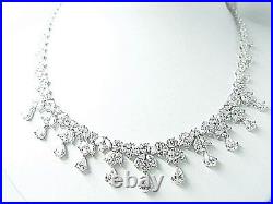 Diamond Round Brilliant Pear Marquise Shape All Around Set Diamond Necklace