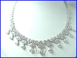 Diamond Round Brilliant Pear Marquise Shape All Around Set Diamond Necklace