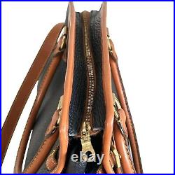 Dooney & Bourke All Weather Pebbled Navy Leather Vintage Satchel Shoulder Bag