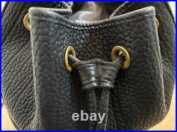 Dooney & Bourke USA All Weather Pebbled Leather Drawstring Bucket Bag Black