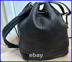 Dooney & Bourke USA All Weather Pebbled Leather Drawstring Bucket Bag Black