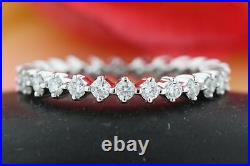 Eternity Wedding Band 1.82ct Round Cut Lab-Created Moissanite White Gold Plated