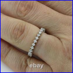 Eternity Wedding Band 1.82ct Round Cut Lab-Created Moissanite White Gold Plated