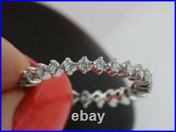 Eternity Wedding Band 1.82ct Round Cut Lab-Created Moissanite White Gold Plated