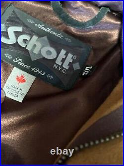 FLAWS Schott NYC Size 3XL Wool Hooded Peacoat Toggle Button Brown Coat