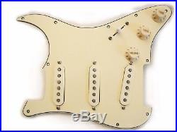 Fender Loaded Strat Pickguard Eric Johnson Sig. Pickups All Aged Cream USA +Gift