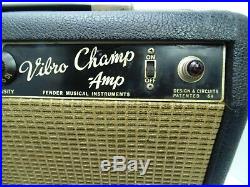 Fender Vibro Champ May 1966 Blackface All Original Vintage Guitar Amp AA764