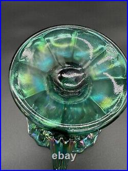 Fenton 1997 Green Carnival Glass Hobstar Pitcher