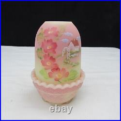 Fenton Burmese Summer Cottage Hand Painted Fairy Light Special Order 2004 W359
