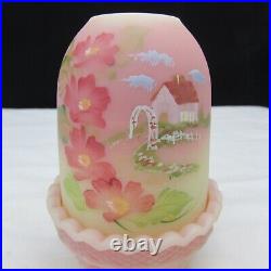 Fenton Burmese Summer Cottage Hand Painted Fairy Light Special Order 2004 W359