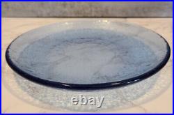 Fire and Light COLBALT BLUE Recycled Glass 8 Salad Dessert Plate Hand Blown EUC