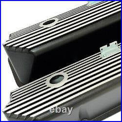 Ford FE All Finned Black Tall Valve Covers Die-Cast Aluminum Ansen USA