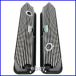 Ford FE All Finned Black Tall Valve Covers Die-Cast Aluminum Ansen USA