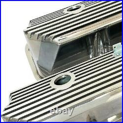 Ford FE All Finned Valve Covers Polished Tall Die-Cast Aluminum Ansen USA