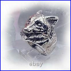 Fox Sterling Silver Ring