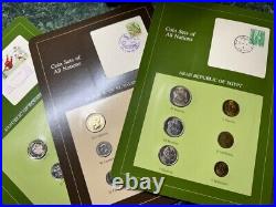 Franklin Mint Coin Sets of All Nations Volume 1 4 1980-90's & stamp 128 panels