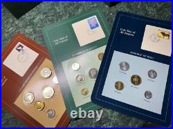 Franklin Mint Coin Sets of All Nations Volume 1 4 1980-90's & stamp 128 panels