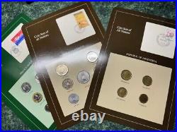 Franklin Mint Coin Sets of All Nations Volume 1 4 1980-90's & stamp 128 panels