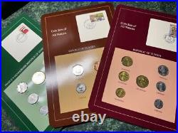 Franklin Mint Coin Sets of All Nations Volume 1 4 1980-90's & stamp 128 panels