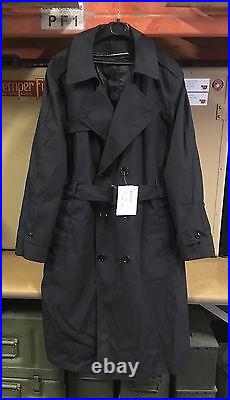 GENUINE US NAVY TRENCH COAT ALL WEATHER COAT BLACK With LINER NEW UNISSUED! 46R