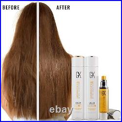 GK HAIR Moisturizing Shampoo and Conditioner Dry Damage Curly Frizzy Free Serum
