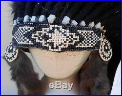 Genuine Native American Navajo Indian Headdress 36 BLACK LEGEND all Black