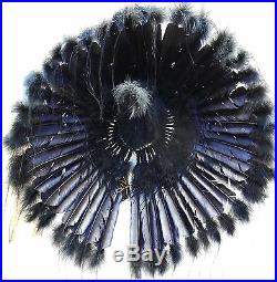 Genuine Native American Navajo Indian Headdress 36 BLACK LEGEND all Black