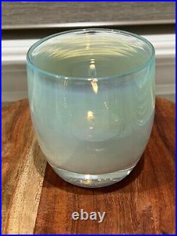 Glassybaby Enchanted blue/green Hand Blown Glass Votive Holder Pre-Triskelion